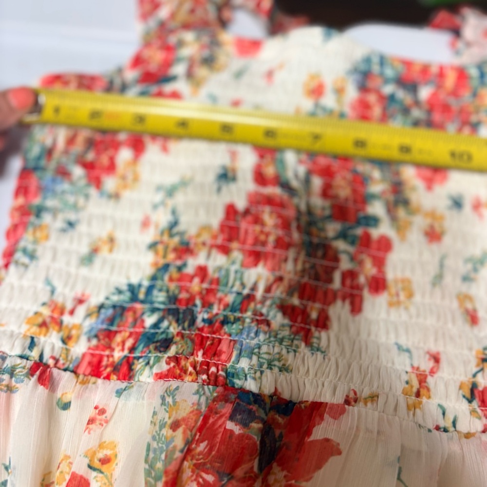 Maurices floral print smocked ruffle tank midi maxi dress. - Picture 6 of 11